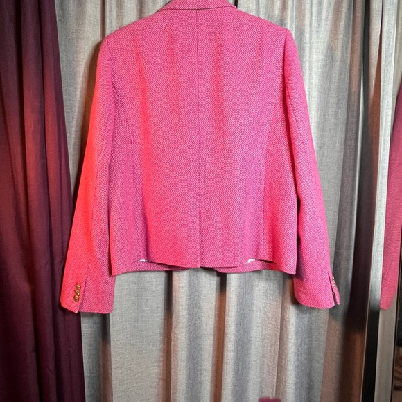 J. Crew Fuchsia Herringbone Blazer - Picture 6 of 6